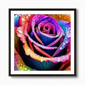 Rainbow Rose Art Print