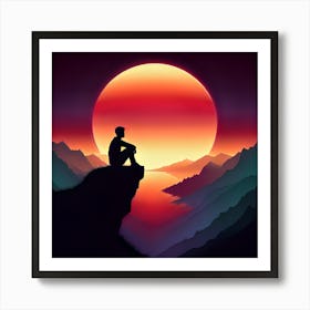 Sunset In The Mountains Art Print