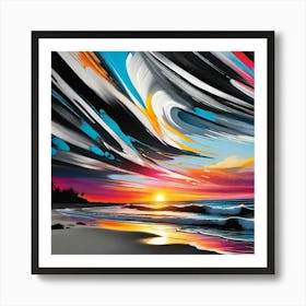 Sunset At The Beach 39 Art Print