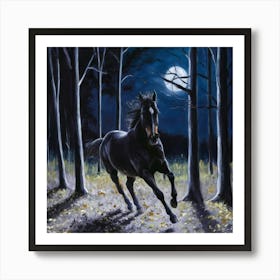 Horse In The Woods 13 Art Print