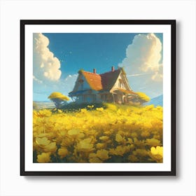 House In A Field 2 Art Print