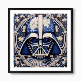 Darth Vader Delft Tile Illustration 3 Art Print