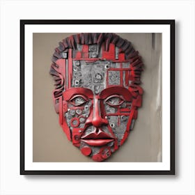 Strange Red Face Wall Art Art Print