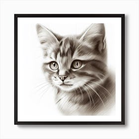 Cat Drawing Art Print