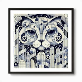 Jasper Sidewalk City Cat Art Print