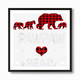 Pawpaw Bear Christmas Pajama Red Plaid Buffalo For Men Women Art Print