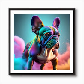 Colorful French Bulldog Art Print