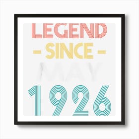 Legend Since May 1926 Vintage Birthday Art Print