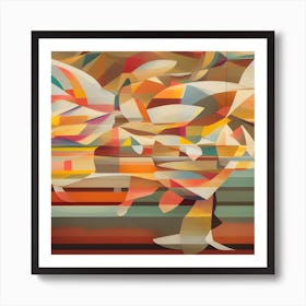 Koi Fish Abstract Collage 2 Art Print