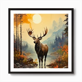 Deer In The Woods Art Print