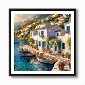 Mediterranean grec Village Art Print