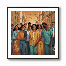 Young People In The City Art Print