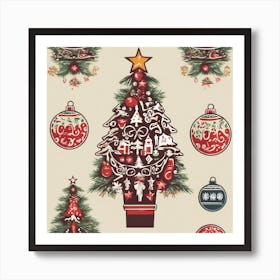 Christmas Tree Ornaments Art Print