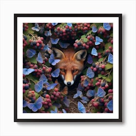 Fox In The Bushes 1 Art Print