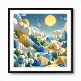 Geometric Art Landscape 3 Art Print