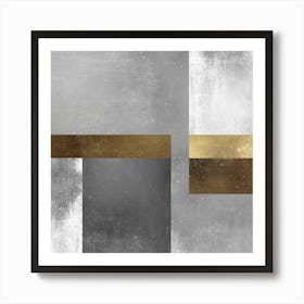 Metal and gold geometry 2 Art Print