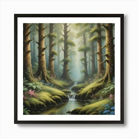 An Enchanting Forest Scene Art Art Print 1 Art Print