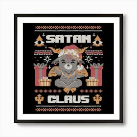 Satan Claus - Funny Baphomet Ugly sweater Christmas Gift 1 Art Print