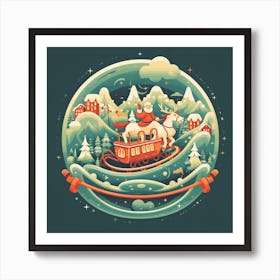 Santa Claus In The Snow Globe 1 Art Print