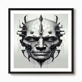 Robot Head Art Print