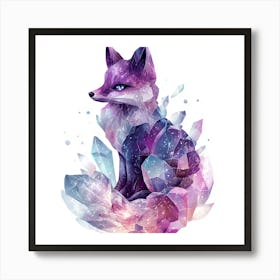 Fox With Crystals Art Print