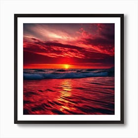 Sunset Over The Ocean 166 Art Print