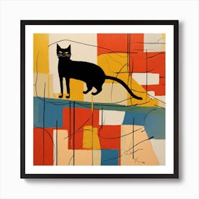 Cat On The Wall Art Print