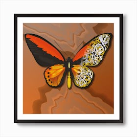 Techno Mechanical Butterfly The Wallace S Golden Birdwing Ornithoptera Croesus Natural Art Print