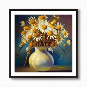 Daisies In A Vase Art Print