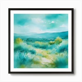 Watercolor Landscape Painting Art Print