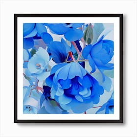 Blue Flowers Art Print