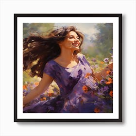 A Beautiful Woman With Long Hair wall art 1 Art Print