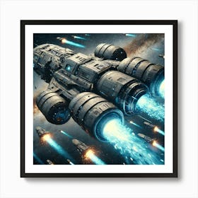 A High Tech Sci Fi Scene Showing The Hydro Lance Art Print