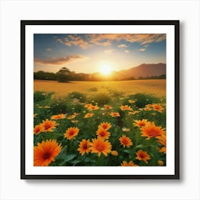 Field Of Sunflowers Art Print