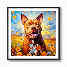 Pit Bull Painting Poster