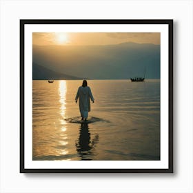 Jesus Walking In The Water 9 Art Print