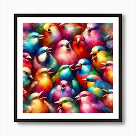 Colorful Birds Art Print
