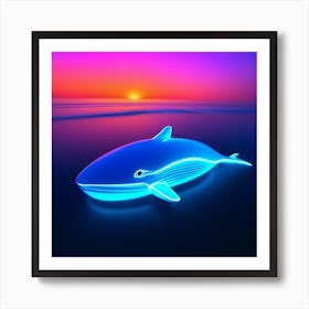 Whale At Sunset Art Print