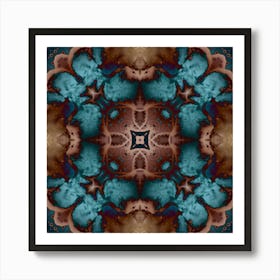 Blue Abstraction Mandala Art Print