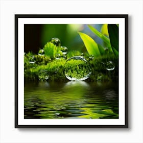 Firefly Intricate, Scene, Drop, Water, Magnified, Ecosystem, Miniature, Tropical, Forest, Frog, Gree (8) Art Print