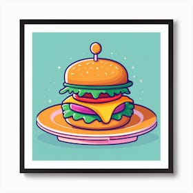 Cartoon Burger 6 Art Print