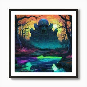 Spooky Castle Art Print