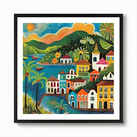 Kids Travel Illustration Rio 1 Art Print