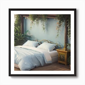 Blue Bedroom Art Print