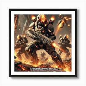 Flame Guardians Elite Combat Art Print