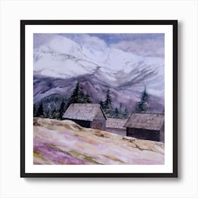 Spring In Mountains Square Art Print
