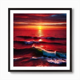 Sunset Over The Ocean 221 Art Print