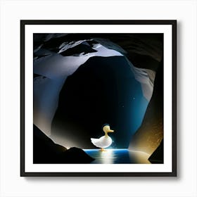 Quack in the cave  Art Print