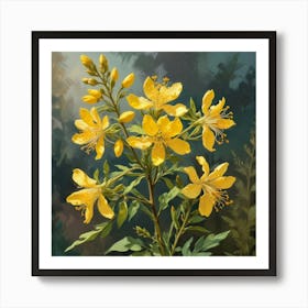 Wild Senna Wildflower Vintage Botanical Art Print Art Print