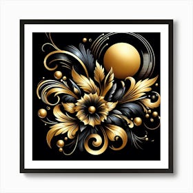 Gold Ornate Design Art Print